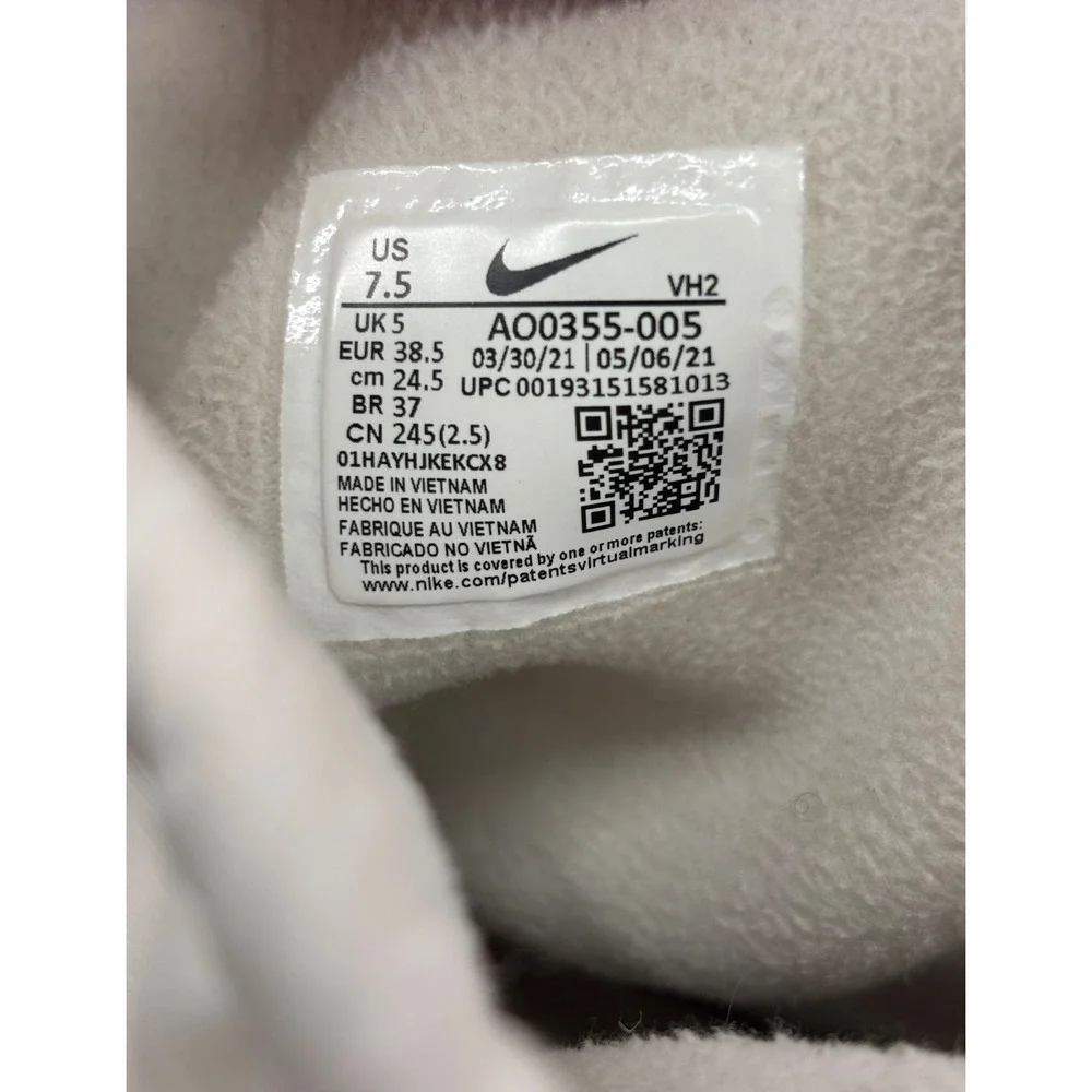 Nike Tanjun High Rise Sneakers Womens 7.5 Ivory Fleece AO0355-005